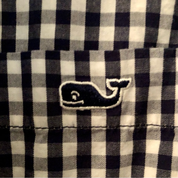 Vineyard Vines X Target Boys Long Sleeve Navy/White Check Button Down Shirt - Picture 1 of 4